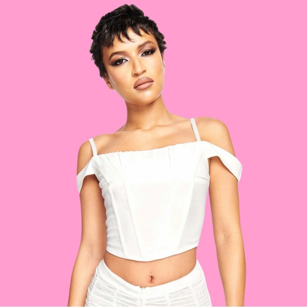 I AM GIA White Corset Top